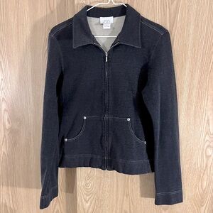 LOFT Black Stretch Denim Style Career Jacket